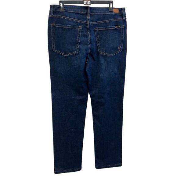 Seven7 high rise vintage straight dark wash non ripped jeans size 12 #740 - Picture 2 of 8